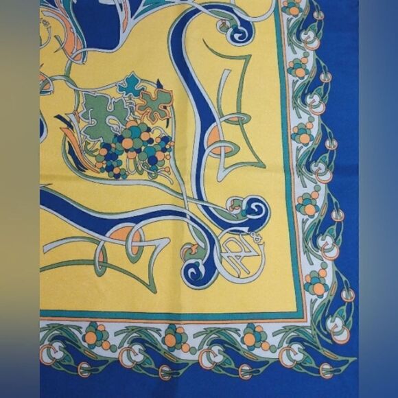 Noilly Prat Vintage 💯 Silk Scarf France Martini Rolled-Hem EUC - Picture 5 of 16